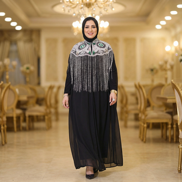 قفطان شيفون تطريز هاند ميد - dscd104