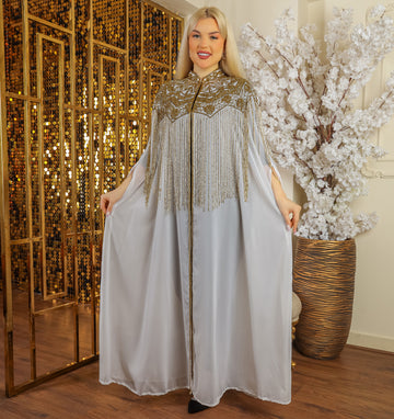 قفطان شيفون تطريز هاند ميد - dscd105