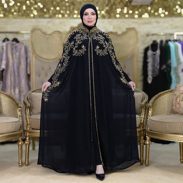 قفطان شيفون تطريز هاند ميد -Dscd384