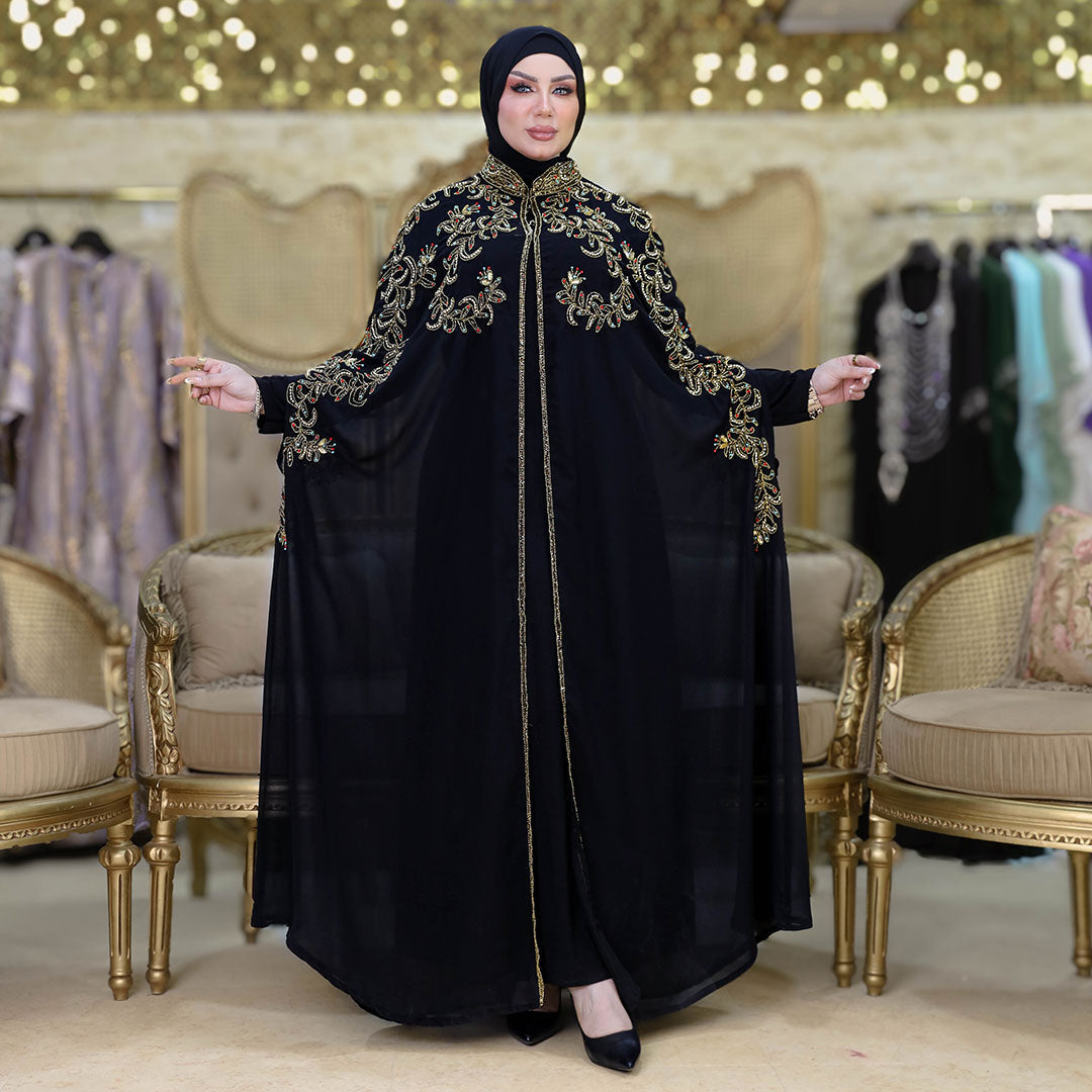 قفطان شيفون تطريز هاند ميد -Dscd384