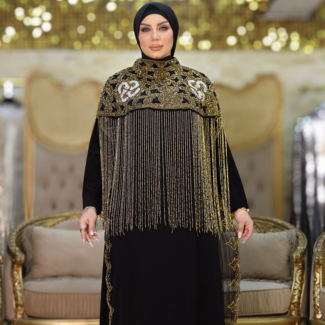 قفطان شيفون تطريز هاند ميد -Dscd404