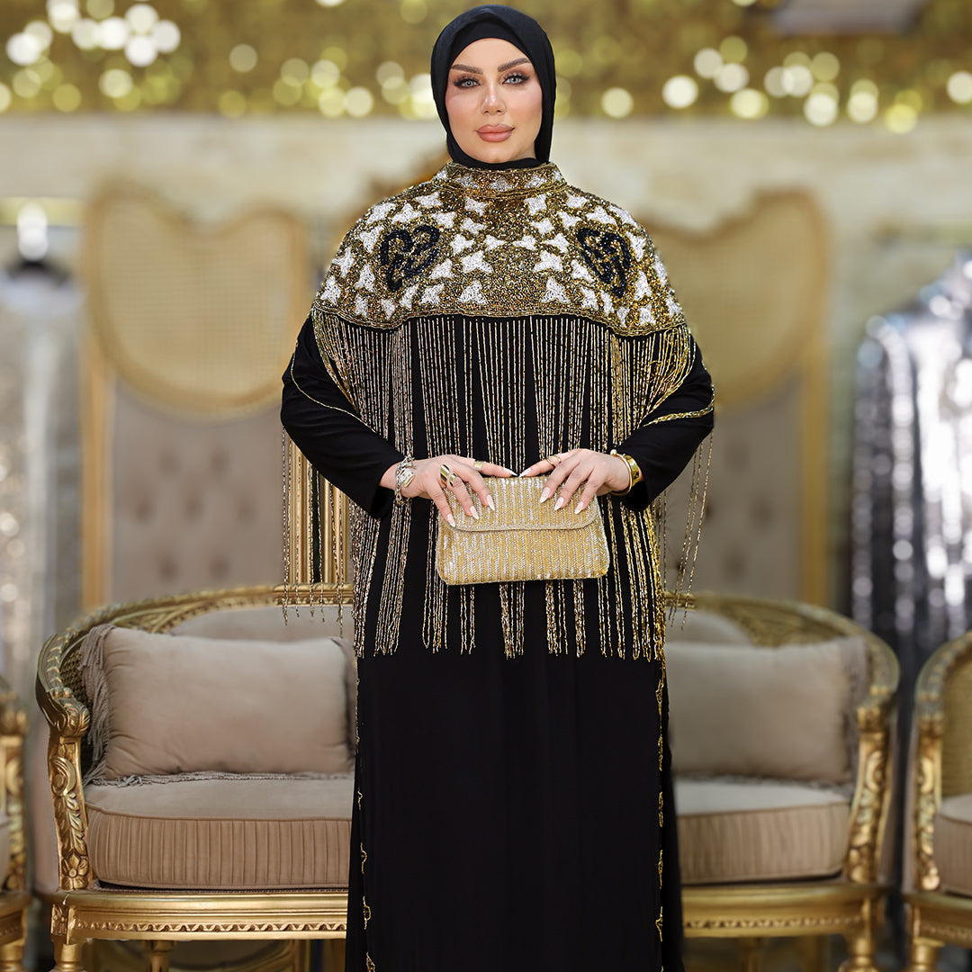 قفطان شيفون تطريز هاند ميد -Dscd405