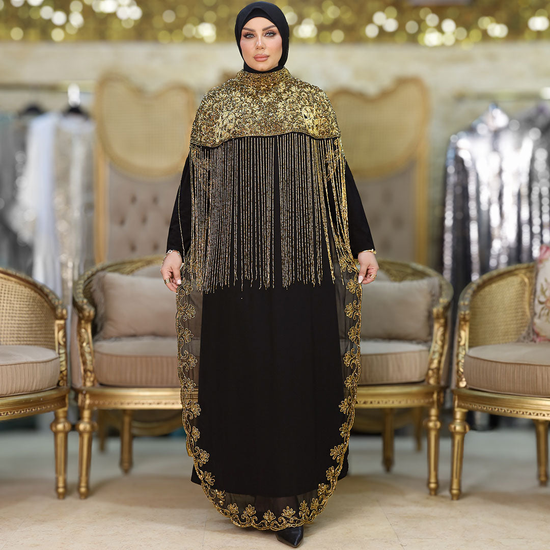 قفطان شيفون تطريز هاند ميد -Dscd406