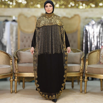 قفطان شيفون تطريز هاند ميد -Dscd406