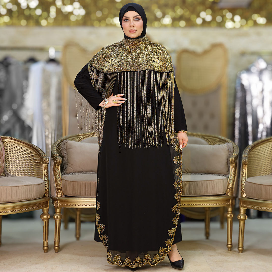 قفطان شيفون تطريز هاند ميد -Dscd406