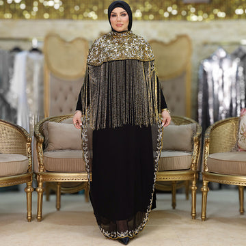قفطان شيفون تطريز هاند ميد -Dscd407