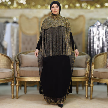قفطان شيفون تطريز هاند ميد -dscd417