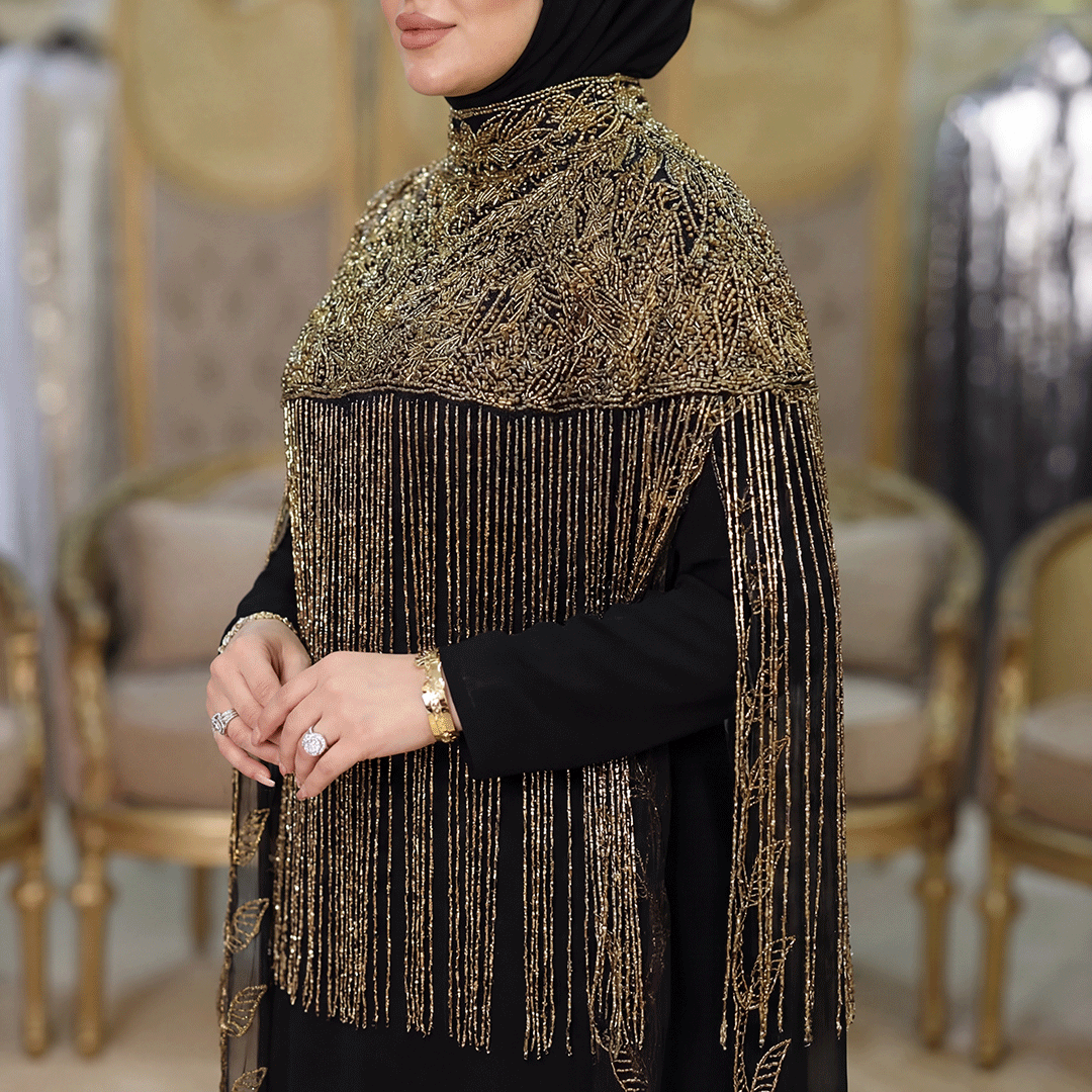 قفطان شيفون تطريز هاند ميد -dscd417