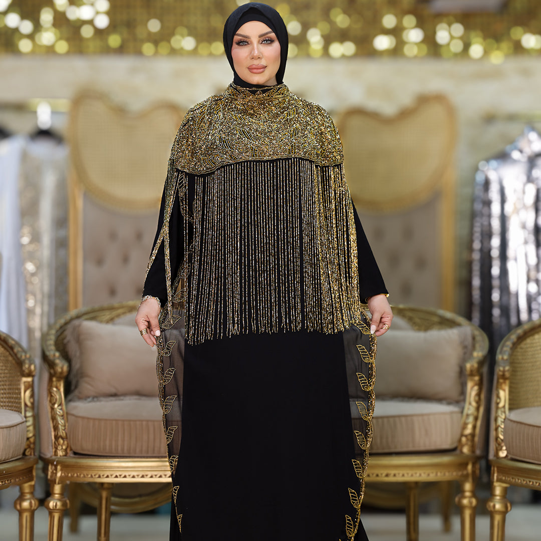 قفطان شيفون تطريز هاند ميد -dscd417