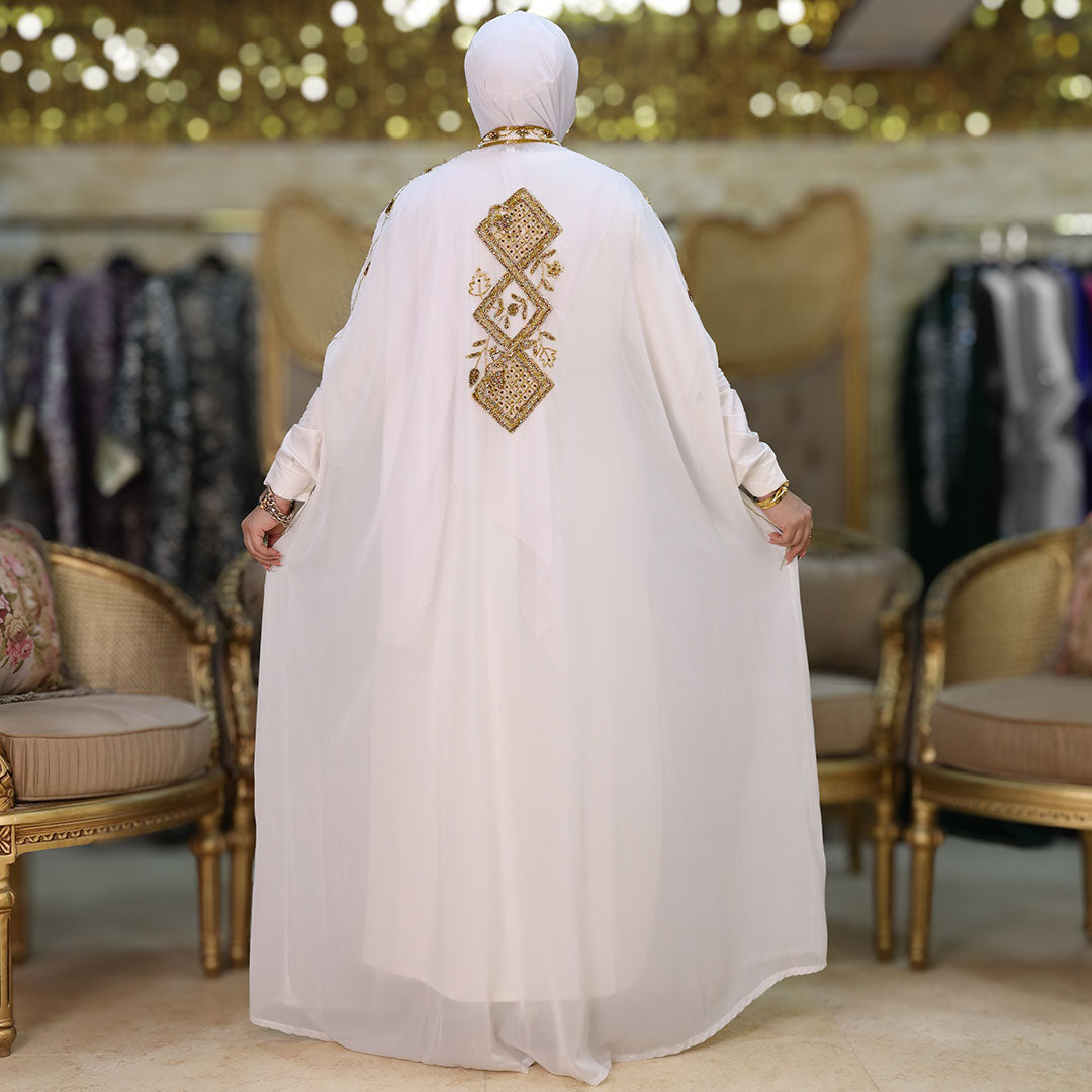 قفطان شيفون تطريز هاند ميد -dscd451