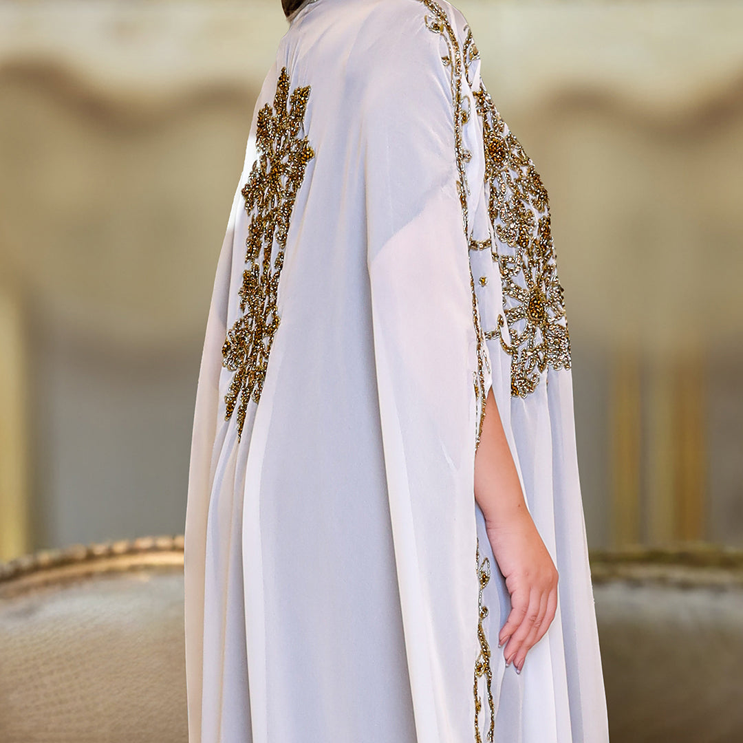 قفطان شيفون تطريز هاند ميد -dscd452