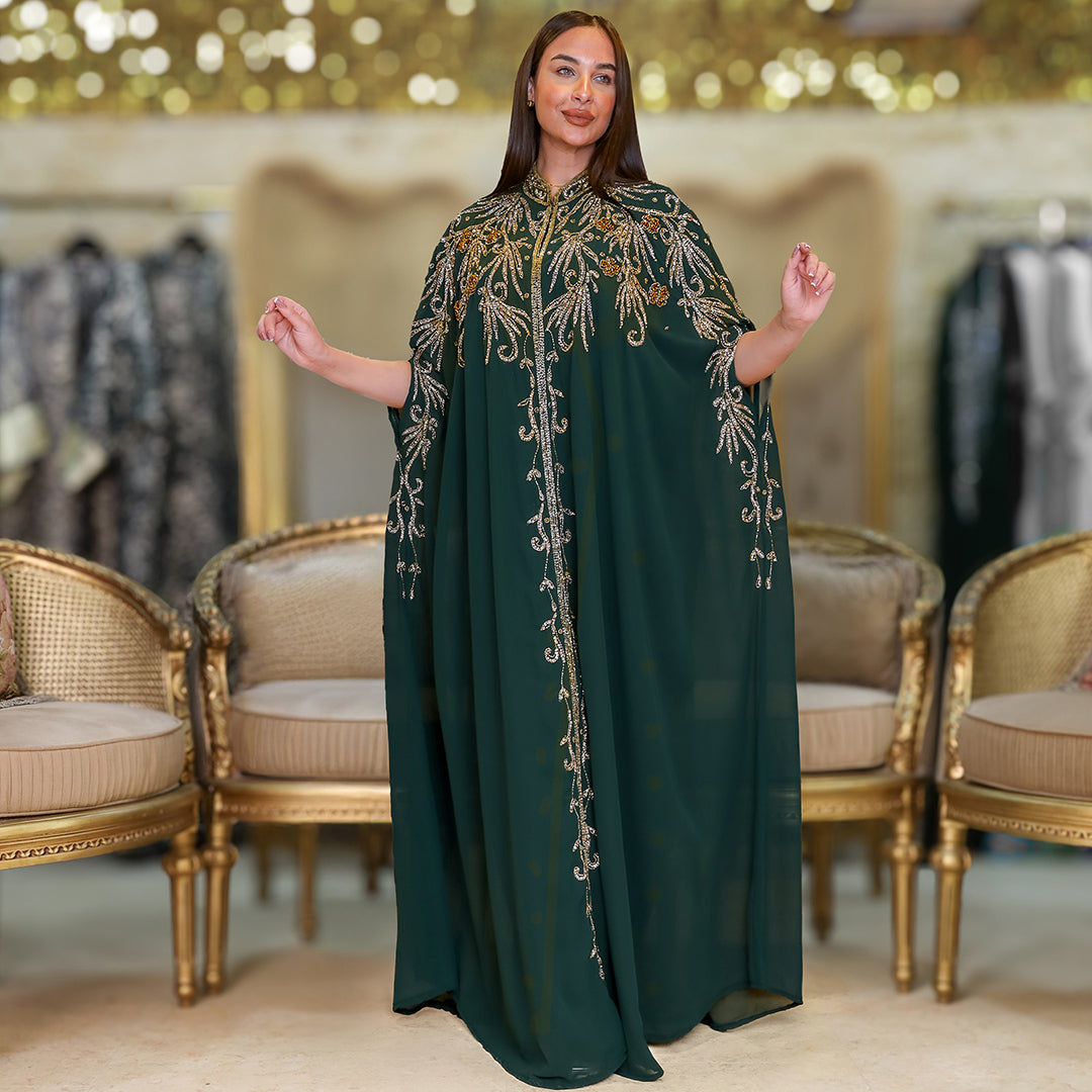 قفطان شيفون تطريز هاند ميد -dscd453