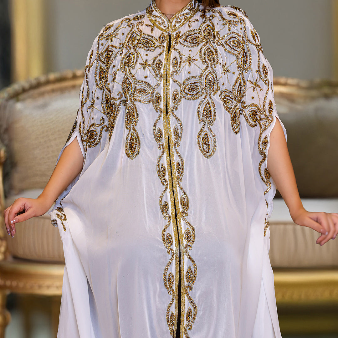 قفطان شيفون تطريز هاند ميد -dscd455