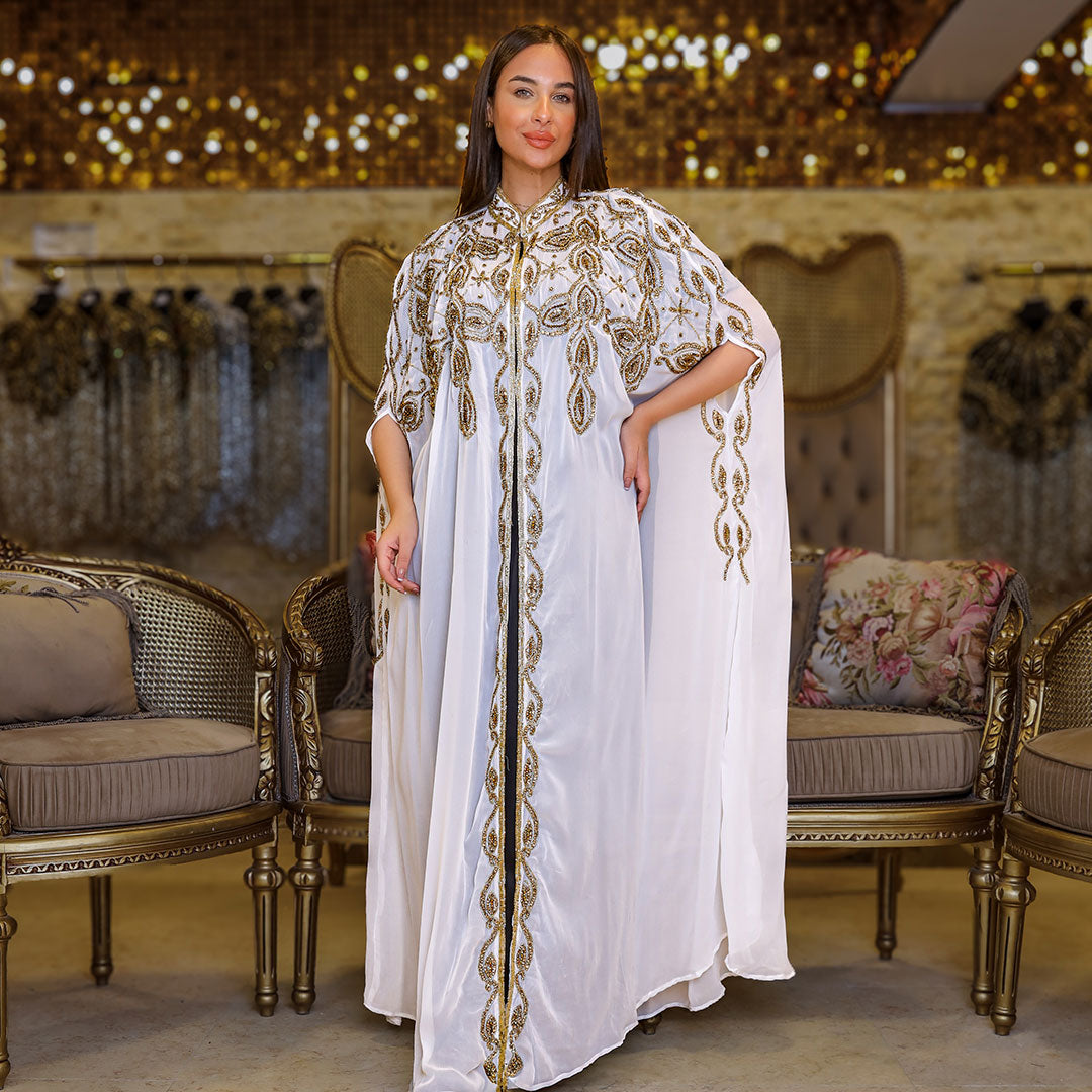 قفطان شيفون تطريز هاند ميد -dscd455