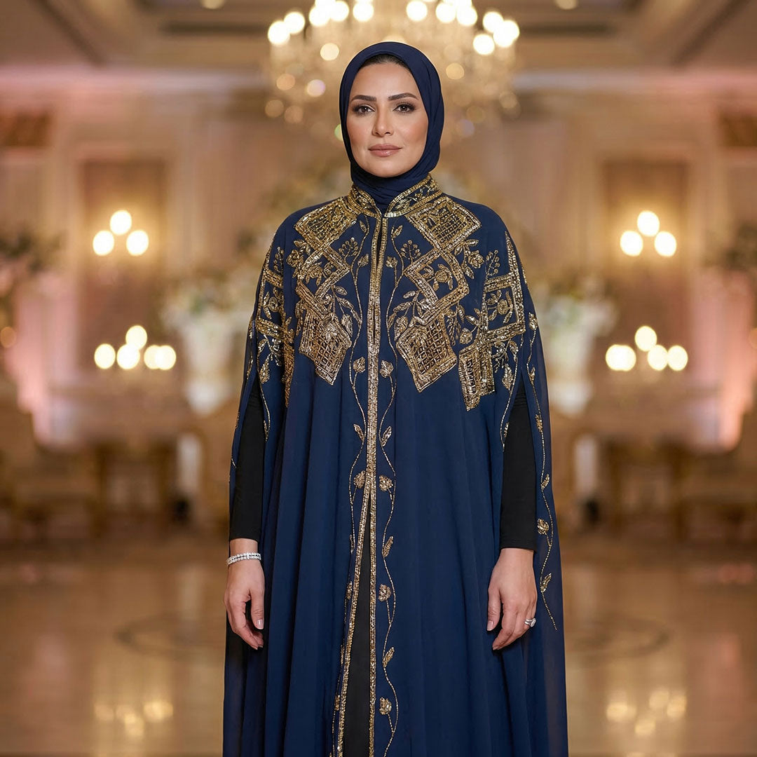 قفطان شيفون تطريز هاند ميد -dscd457