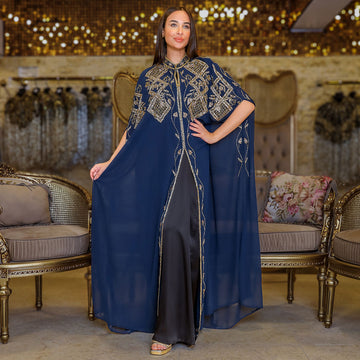 قفطان شيفون تطريز هاند ميد -dscd457