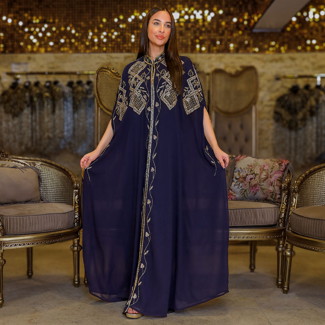 قفطان شيفون تطريز هاند ميد -dscd458