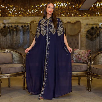 قفطان شيفون تطريز هاند ميد -dscd458