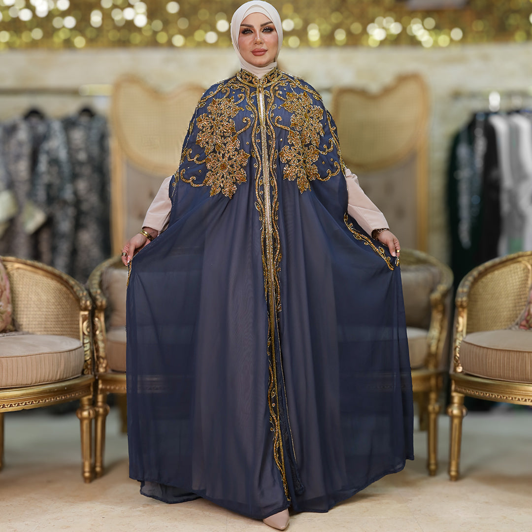 قفطان شيفون تطريز هاند ميد -dscd462