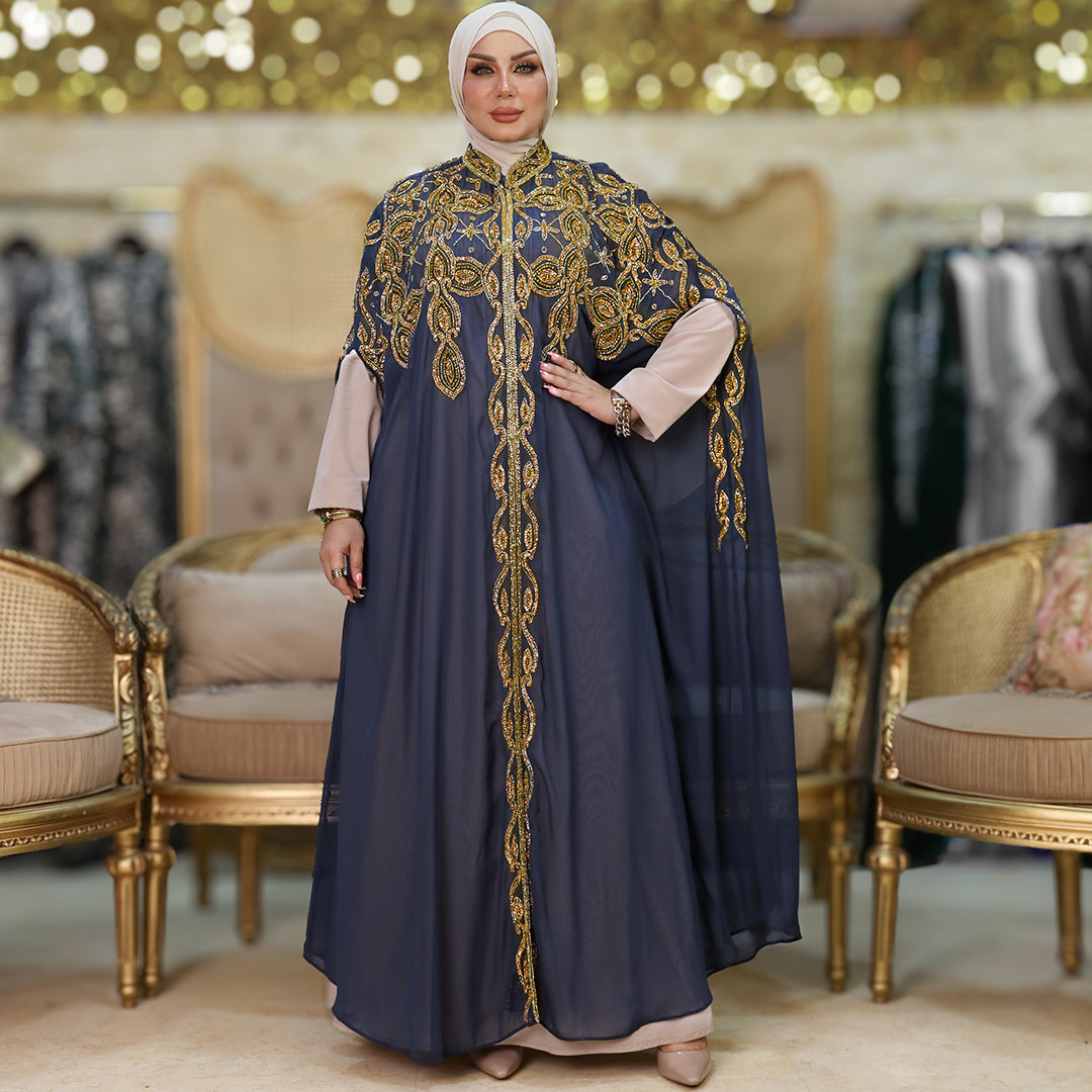 قفطان شيفون تطريز هاند ميد -dscd464