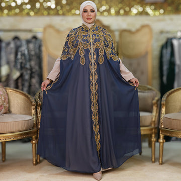قفطان شيفون تطريز هاند ميد -dscd464