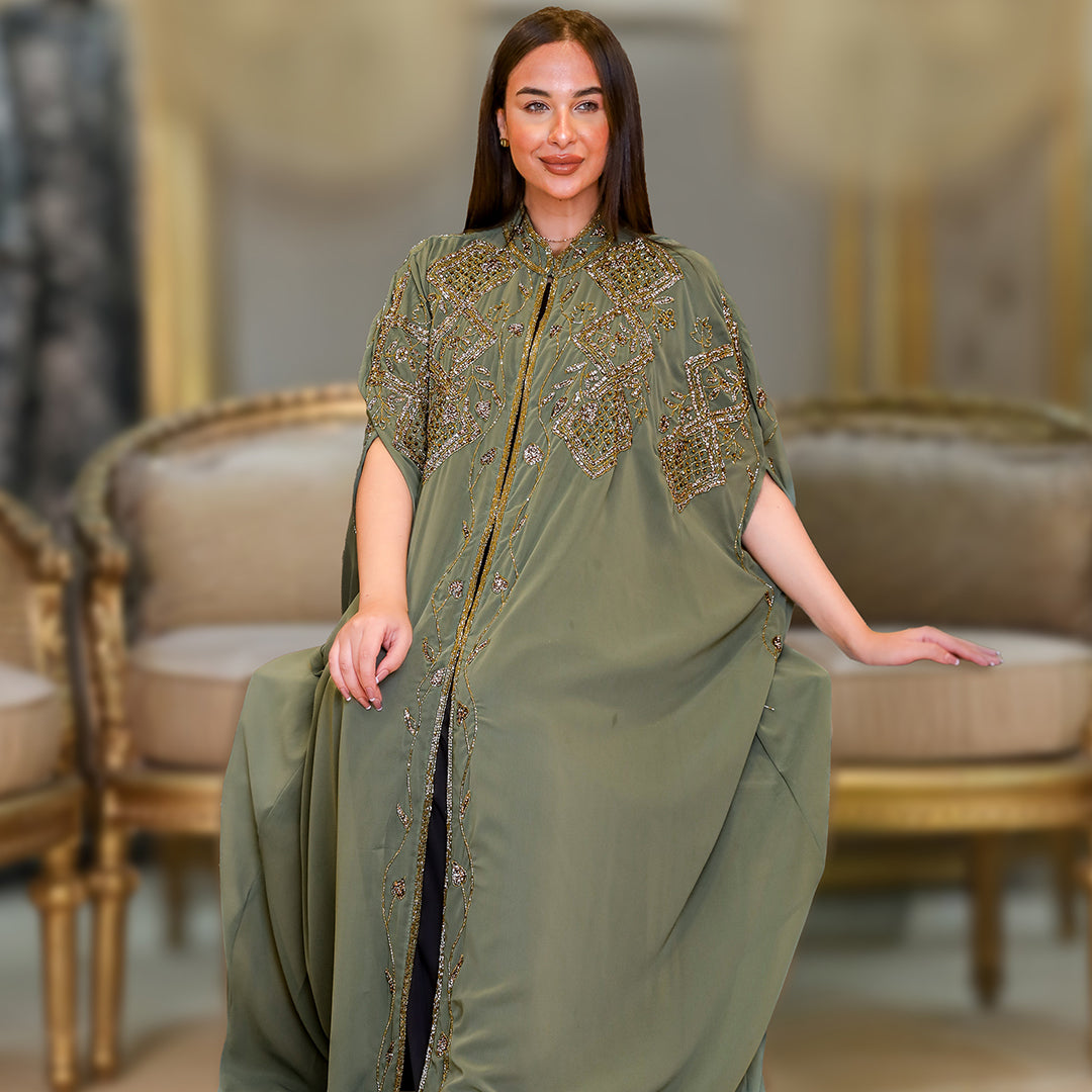 قفطان شيفون تطريز هاند ميد - dscd466