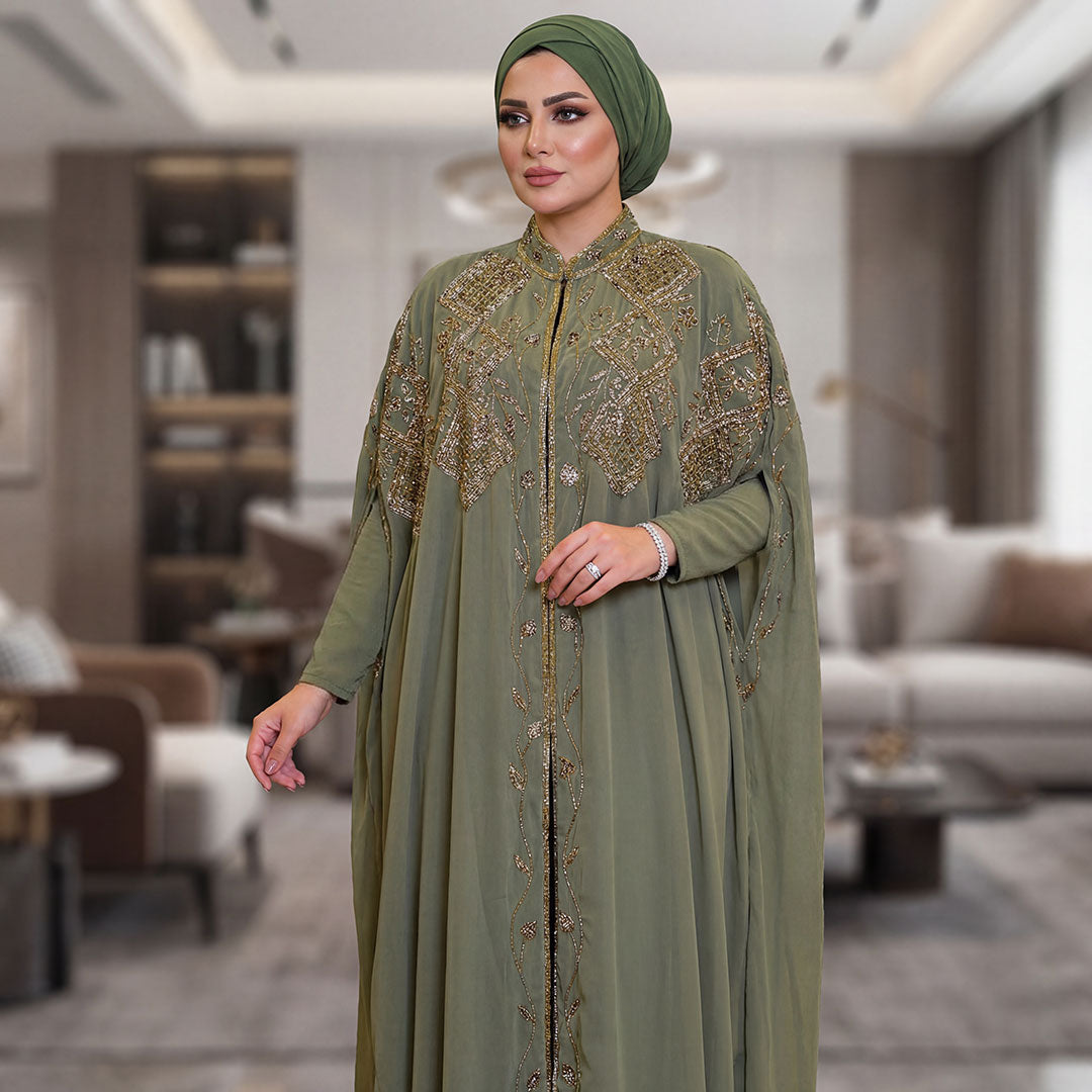 قفطان شيفون تطريز هاند ميد - dscd466