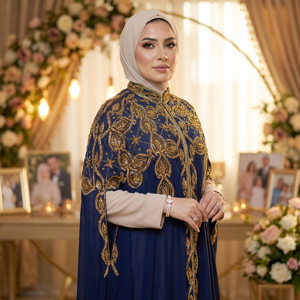 قفطان شيفون تطريز هاند ميد - dscd468