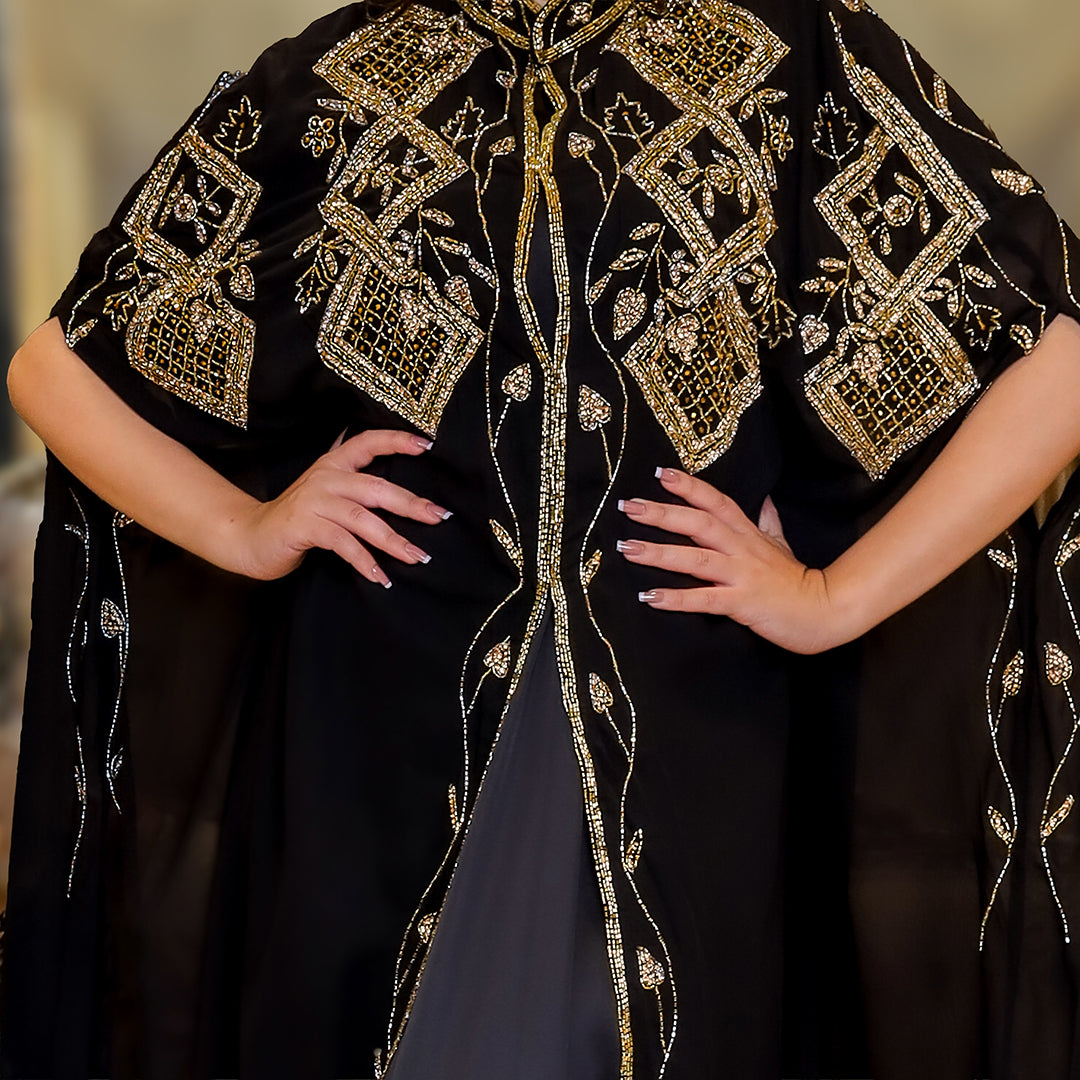 قفطان شيفون تطريز هاند ميد - dscd473