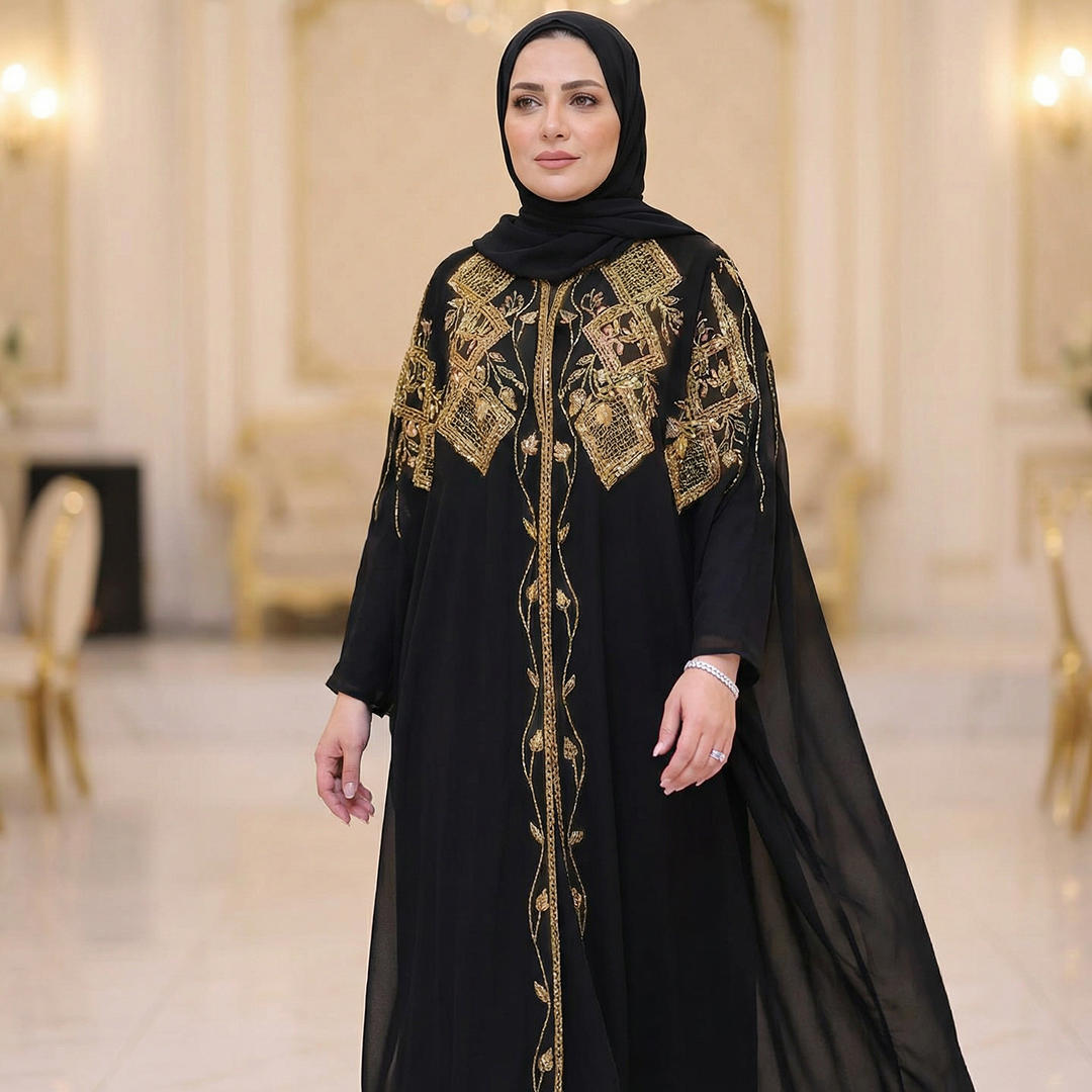 قفطان شيفون تطريز هاند ميد - dscd473