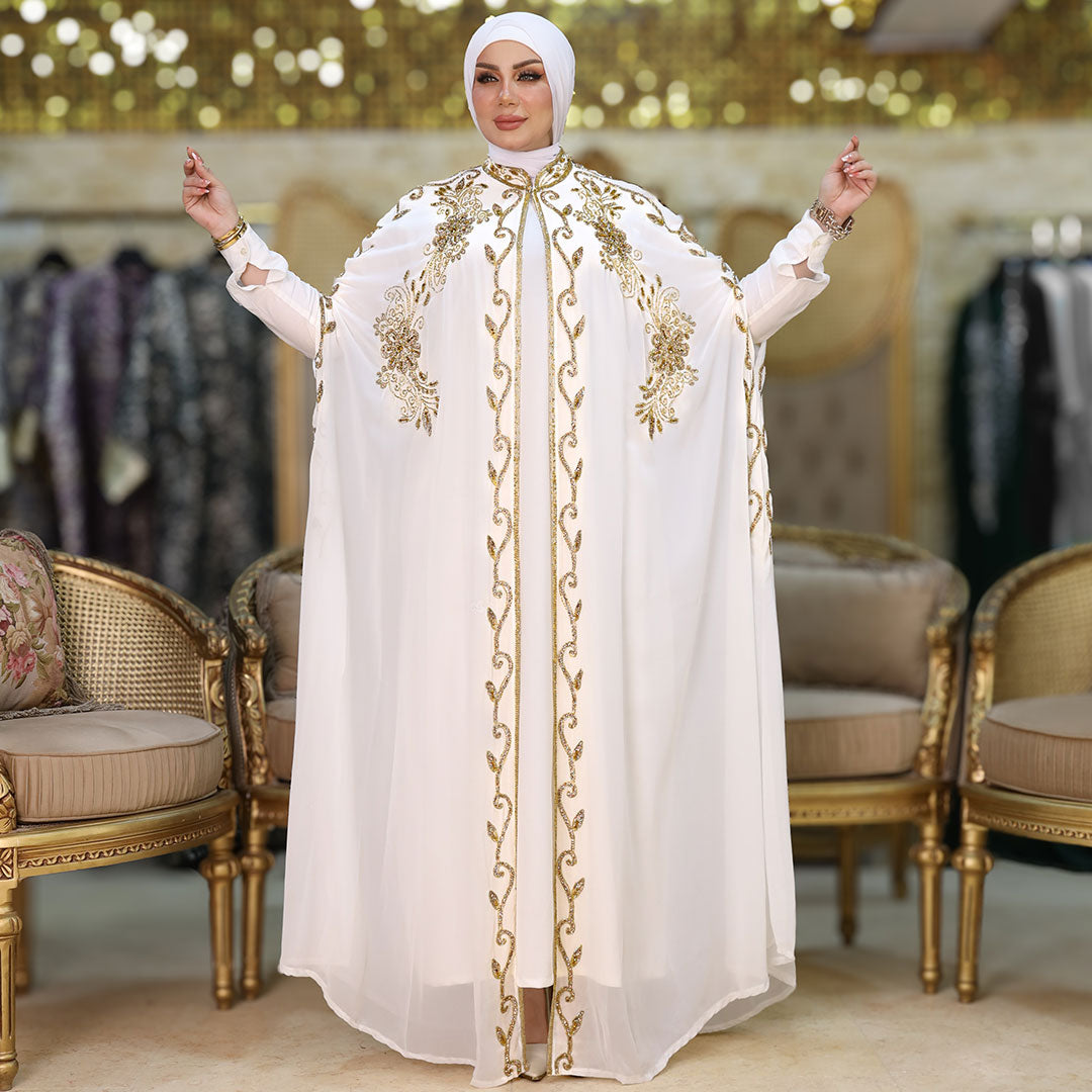 قفطان شيفون تطريز هاند ميد - dscd476