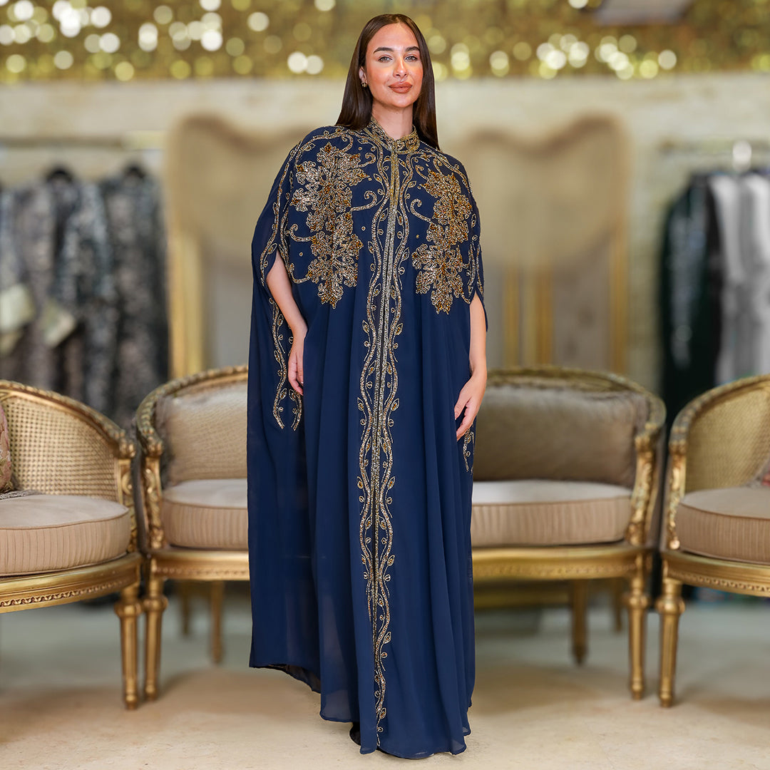 قفطان شيفون تطريز هاند ميد - dscd481