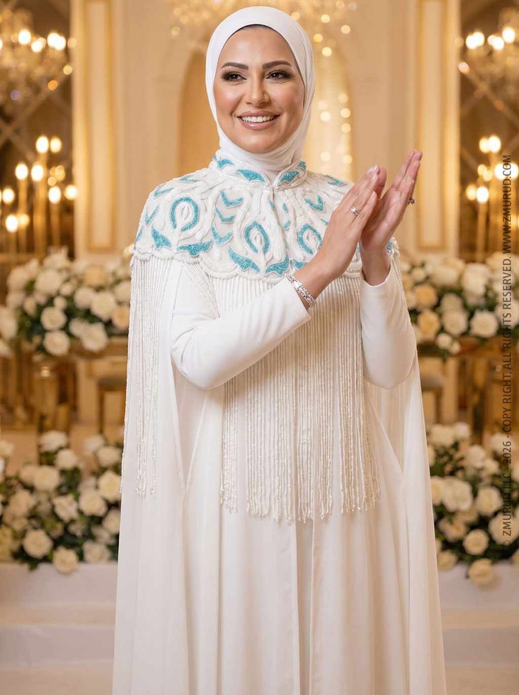 قفطان شيفون تطريز هاند ميد -dscd596