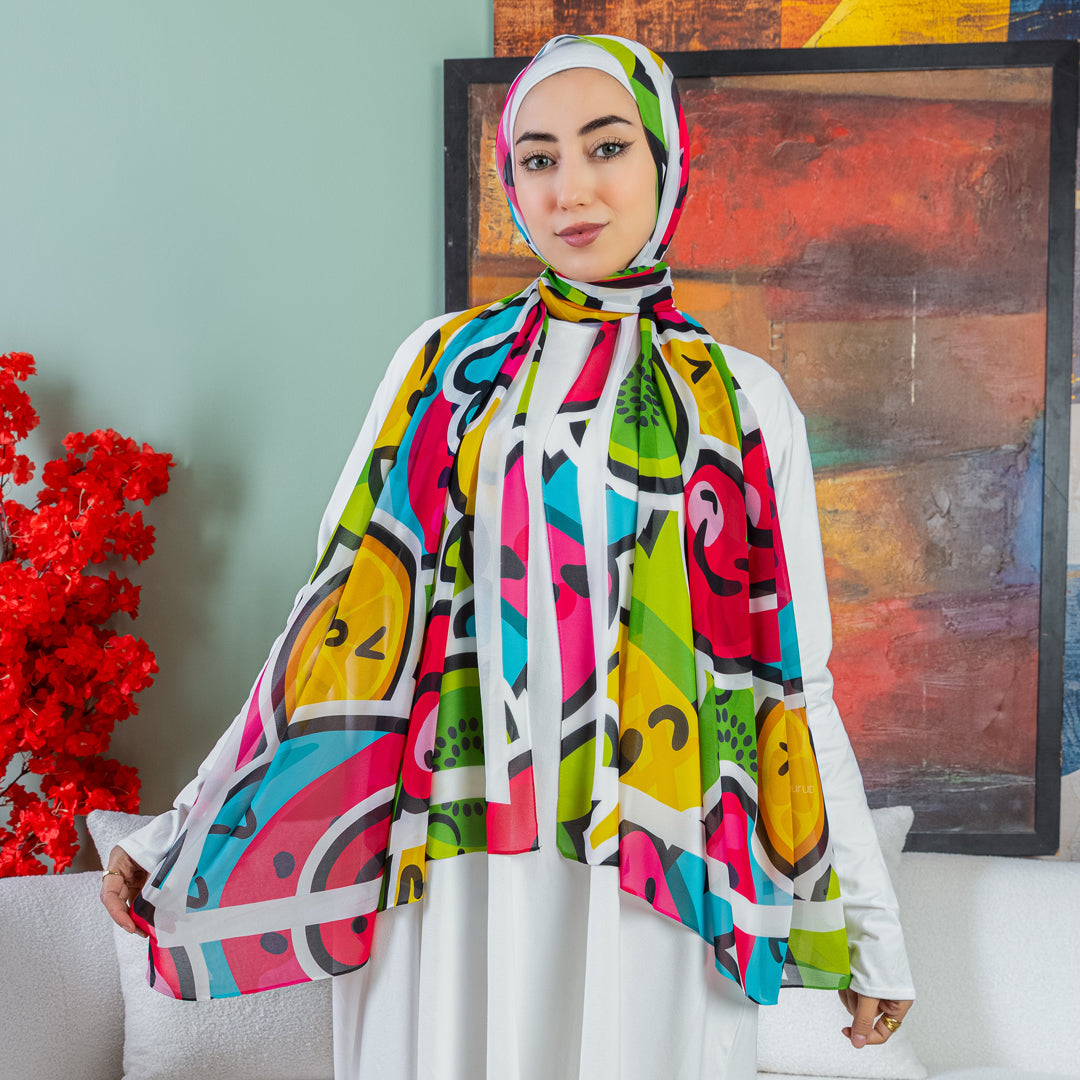طرحة شيفون ديجيتال ٢متر *٧٠سم - SC8480