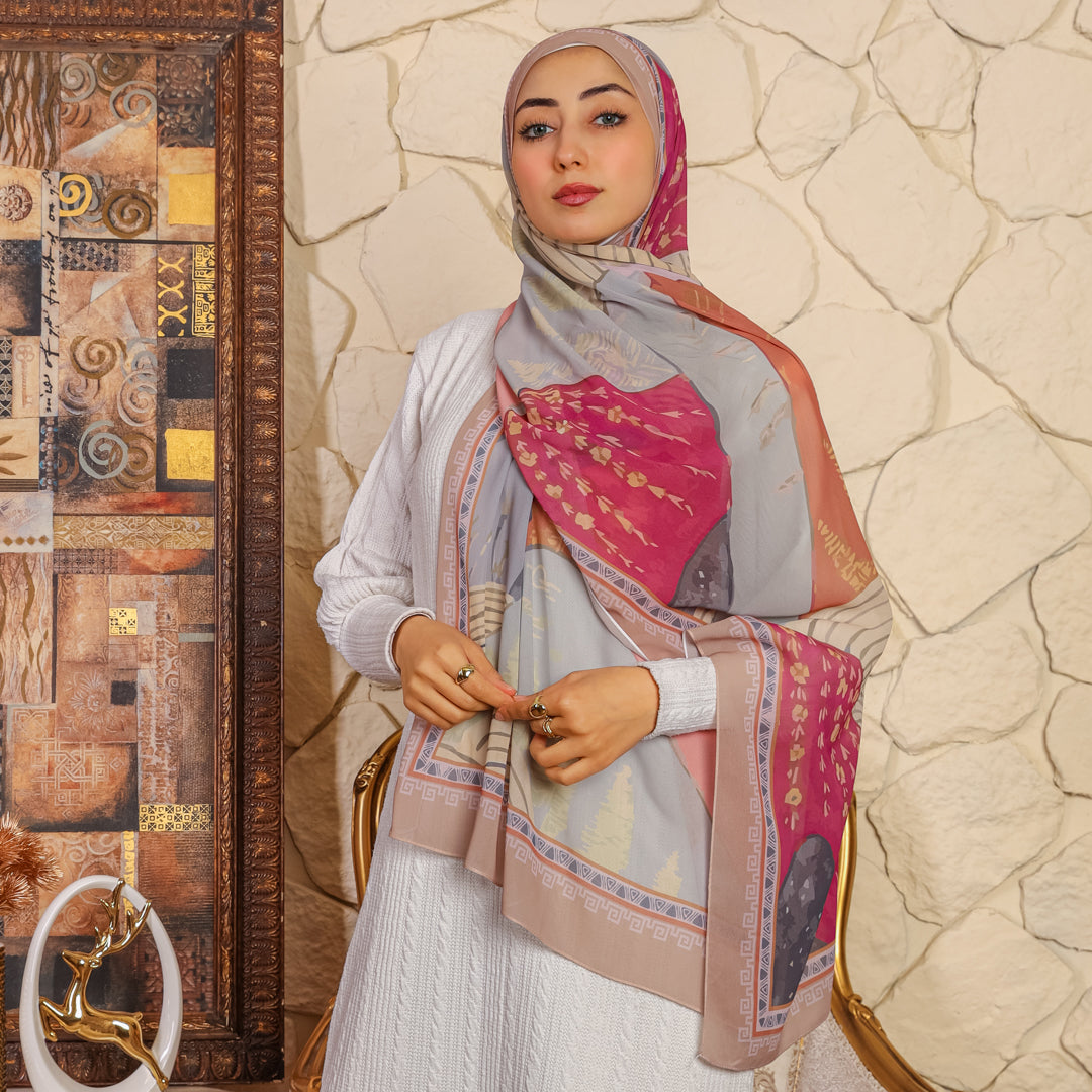طرحة شيفون ديجيتال ٢متر *٧٠سم -SC9125
