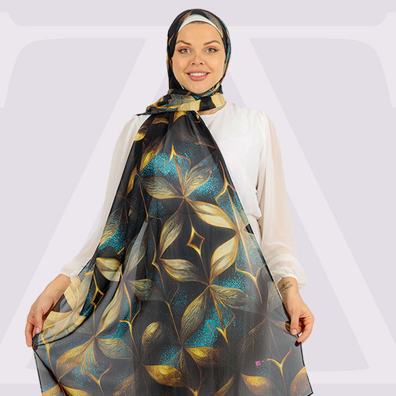 طرحة شيفون ديجيتال ٢متر *٧٠سم - sc9167