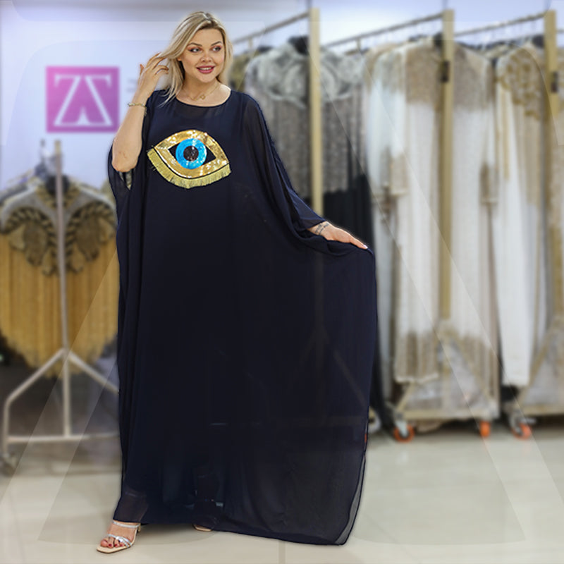 عباية دبي شيفون تطريز -SHT1084
