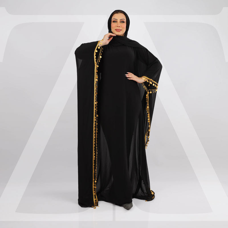عباية دبي شيفون تطريز -SHT1017