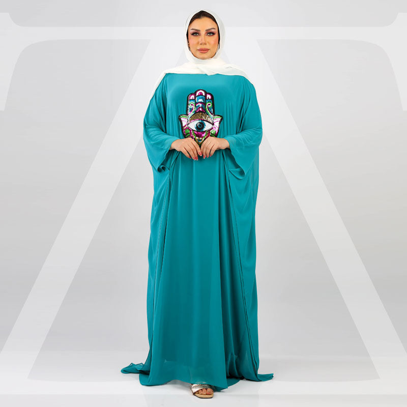عباية دبي شيفون تطريز -SHT1028