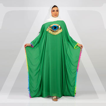عباية دبي شيفون تطريز -CFN4525