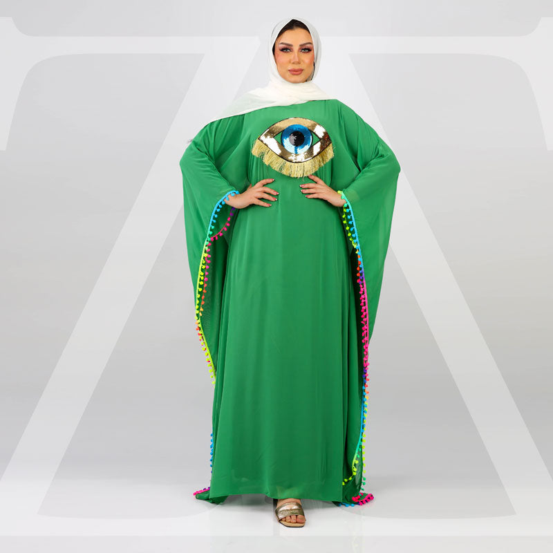 عباية دبي شيفون تطريز -CFN4525