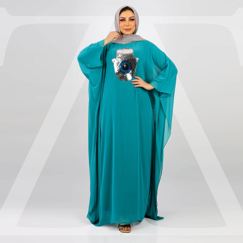 عباية دبي شيفون تطريز -SHT1006