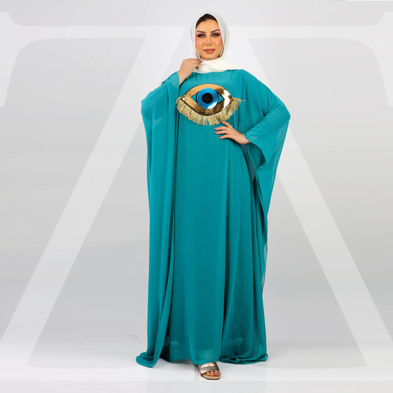 عباية دبي شيفون تطريز -SHT1030