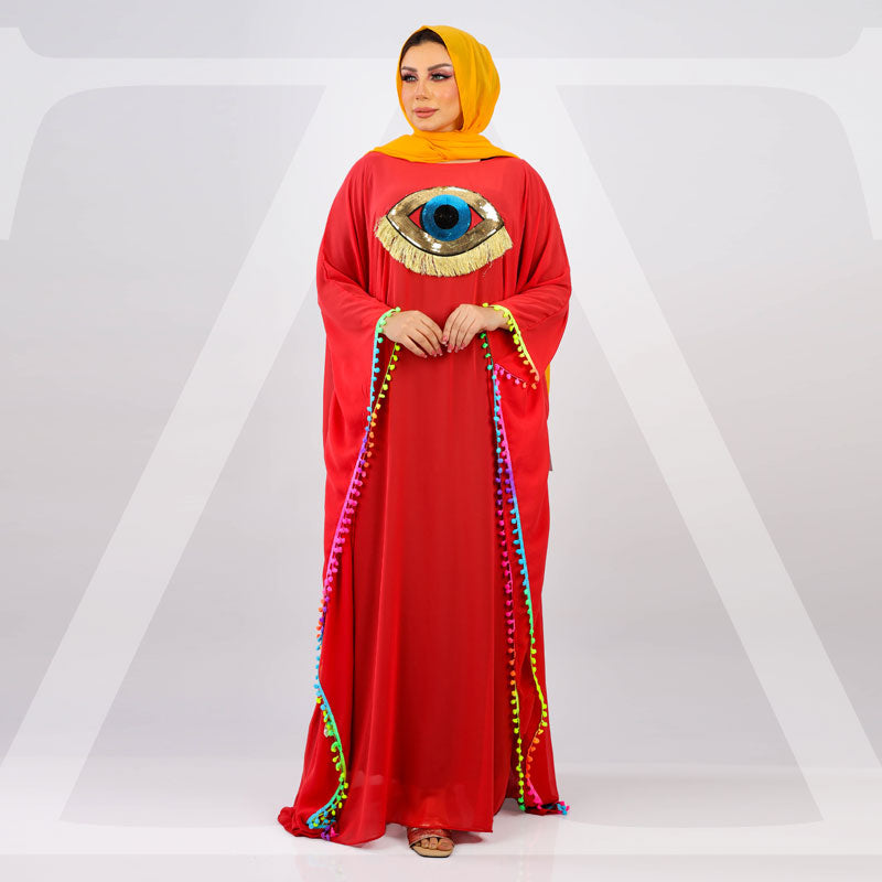 عباية دبي شيفون تطريز -CFN4528