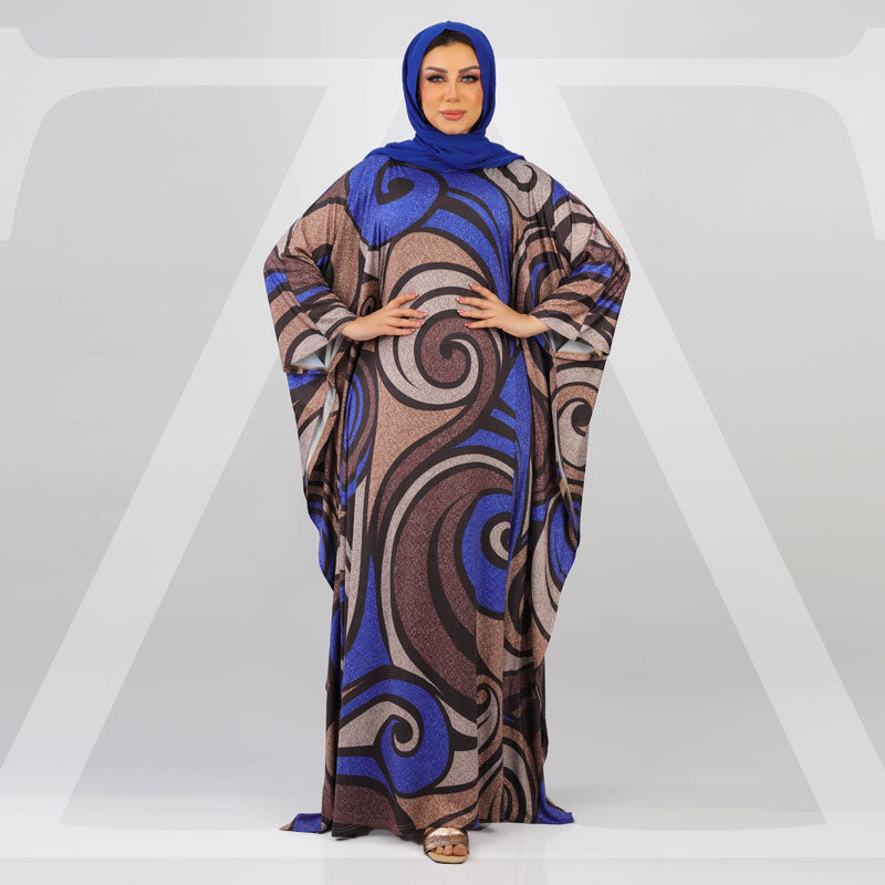 عباية دبي جيرسيه ليكرا طباعة ديجيتال - EZ1011