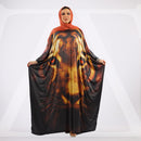 عباية جيرسيه زبدة ليكرا طباعة ديجيتال - EZ1027