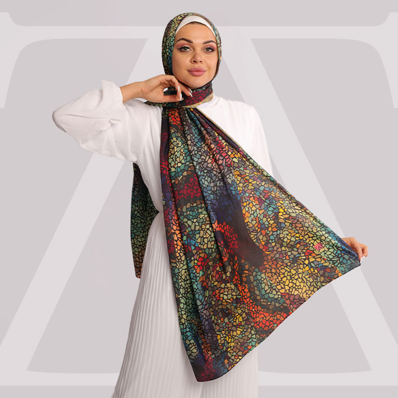 طرحة حرير ستان  ديجيتال - SC7051