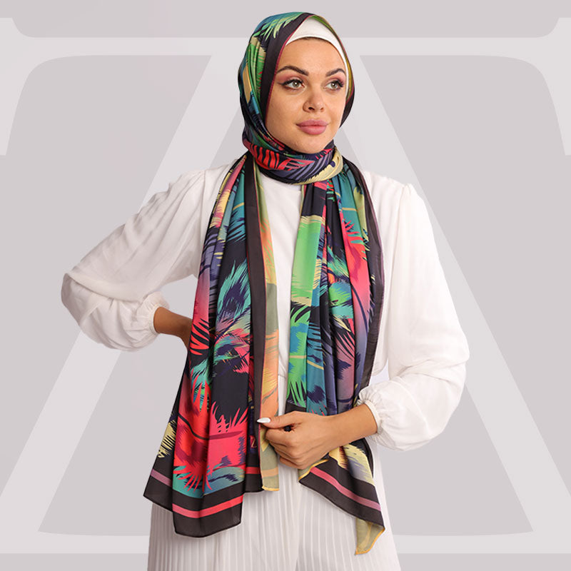 طرحة حرير ستان  ديجيتال - SC7073