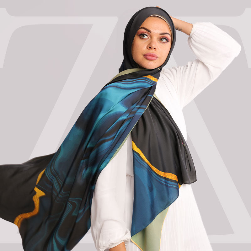 طرحة حرير ستان  ديجيتال - SC7090